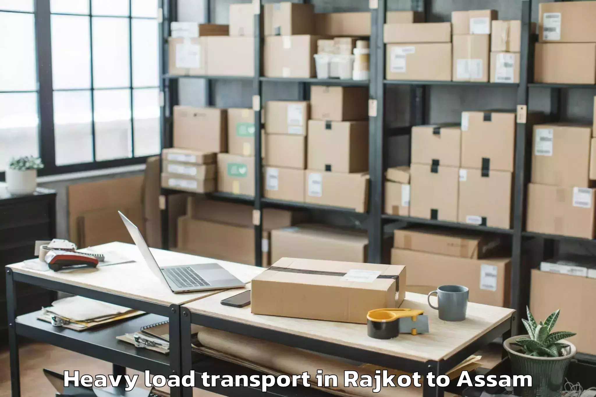 Reliable Rajkot to Guwahati University Heavy Load Transport